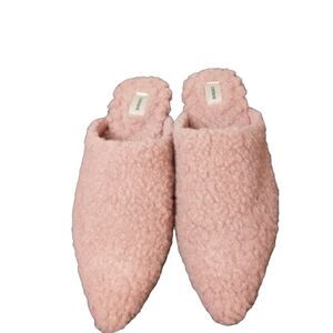 Birdies The Lark Blush Faux Shearling Slides, size 8